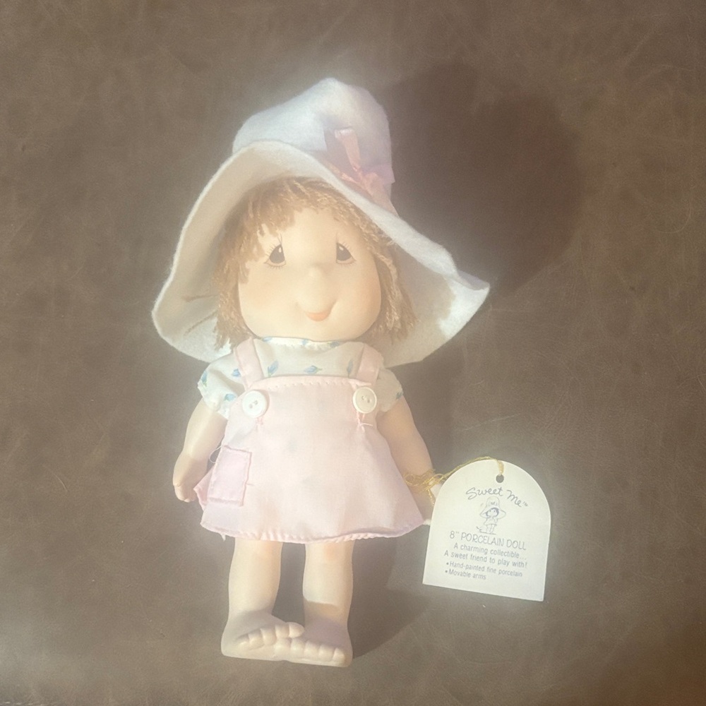 Sweet Me Porcelain Doll with Pink Dress and White Hat